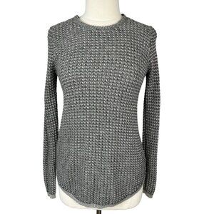 Jeanne Pierre Waffle Knit Sweater Womens Small Gray Cotton